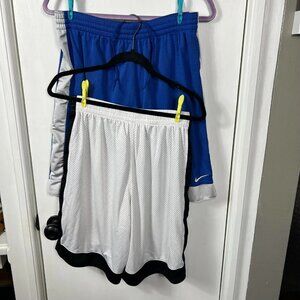 Nike Basketball mesh knee length shorts.  Lot of 2.  Size large. Blue and black